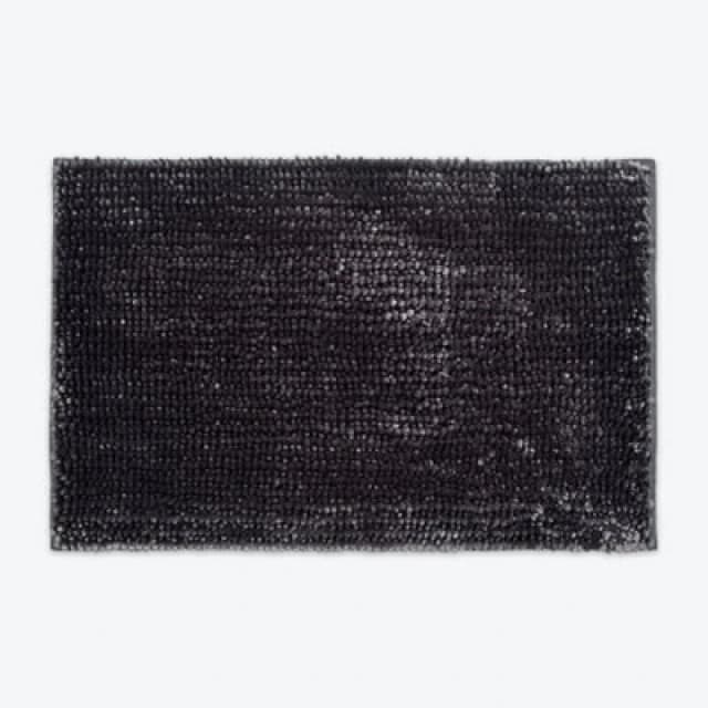 Allure Bath Fashions Velvet Chenille Bobble Bath Mat Non-Slip - Charcoal Grey