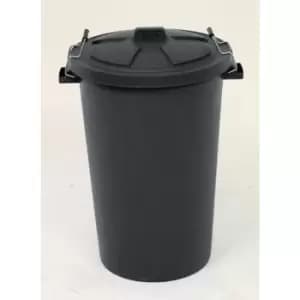 Slingsby Coloured Dustbin With Locking Clip Lid, Black