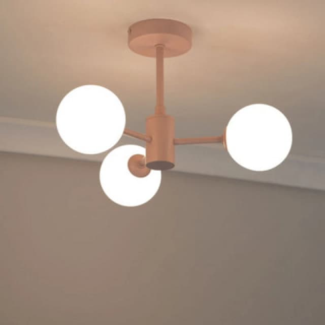 SO'HOME Marion 3-Light Semi-Flush Ceiling Light Pink ONE SIZE