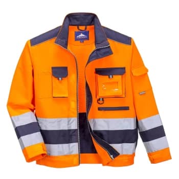 Portwest Lille Hi Vis Jacket Orange / Navy 3XL