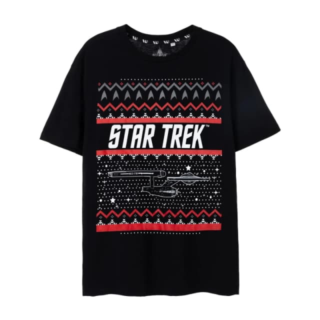 Star Trek Star Trek Men Short Sleeved T-Shirt in Black Size: Small Black S Male 5063203024049