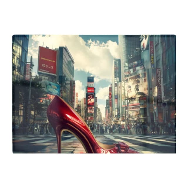 Warren Reed Designer Red Stiletto In Urban Crosswalk Chopping Board