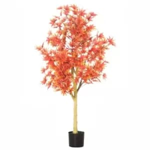 Homcom Artificial Realistic Red Maple Tree Faux Plant For Indoor