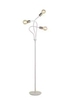 Flexible Floor Lamp, 3 Light E27 Satin White, Satin Nickel