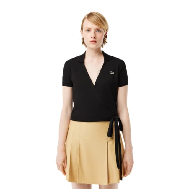 Lacoste Womens Short Sleeve Tailored Fit Polo Shirt Black female 6 (34)