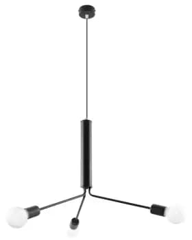 Duomo 3 Light Cluster Drop Pendant Black, E27