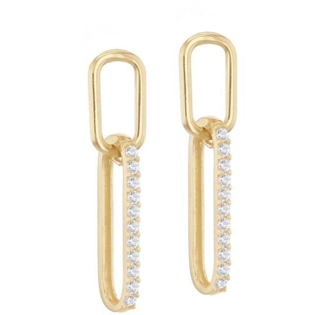 Be You 9ct Gold CZ Oval Drop Earrings Yellow Gold female One Size