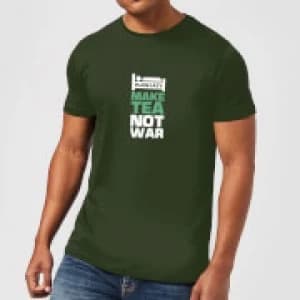Plain Lazy Make Tea Not War Mens T-Shirt - Forest Green - L