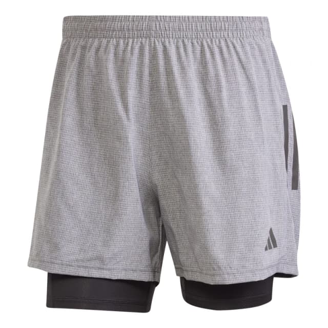 adidas Own the Run 2-in-1 Running Shorts Mens Grey Six Mel male S