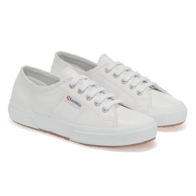 Superga Mens 2750 Efglu Leather Trainers in White Size: 4 White Male 4