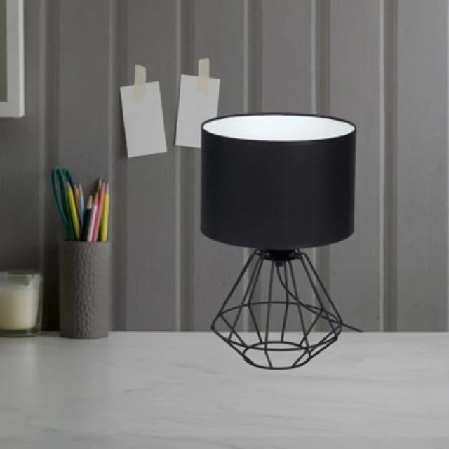 Milagro Colin Table Lamp Hand Made Matt Black Industrial Chic Black unisex