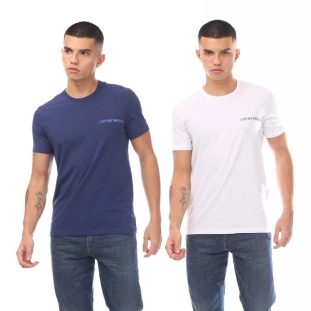Emporio Armani Short Sleeve Crew Neck T-Shirt 2 Pack Navy White Navy