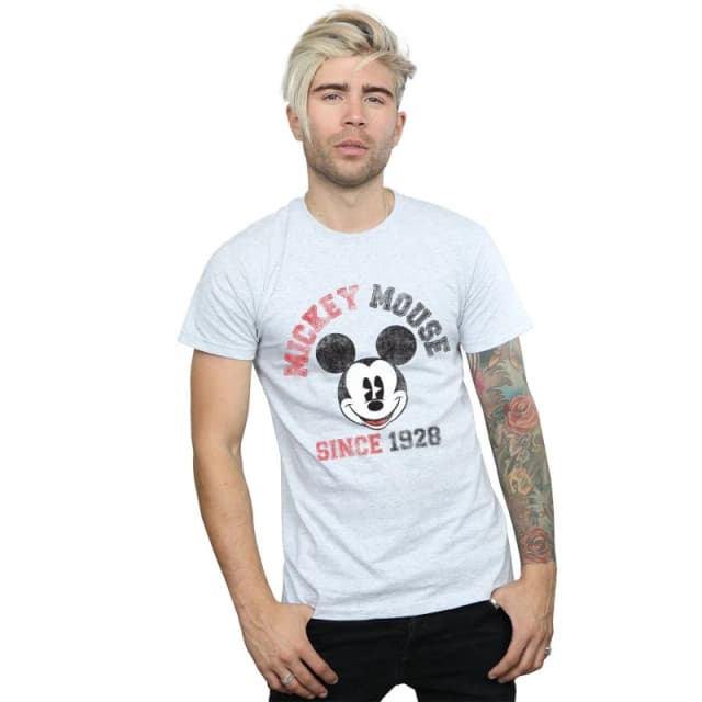 Disney Men Minnie Mouse Since 1928 T-Shirt in Grey Size: Small Grey S Male 5057864525762