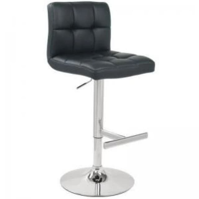 Black Tall Ergonomic Back Bar Stool