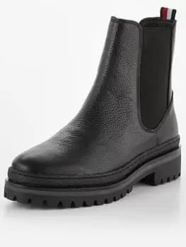 Tommy Hilfiger Leather Chelsea Boot - Black, Size 36, Women