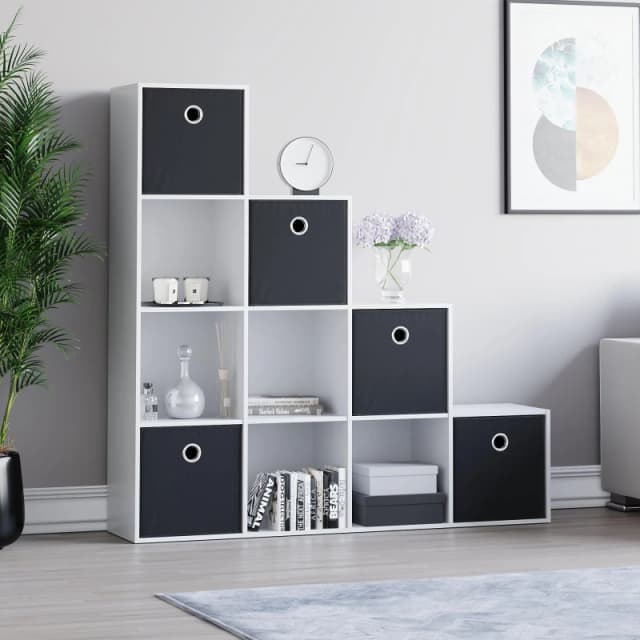 Lassic 10 Cube Storage Unit (W) + Set of 5 Storage Cubes Black unisex 10 Cube