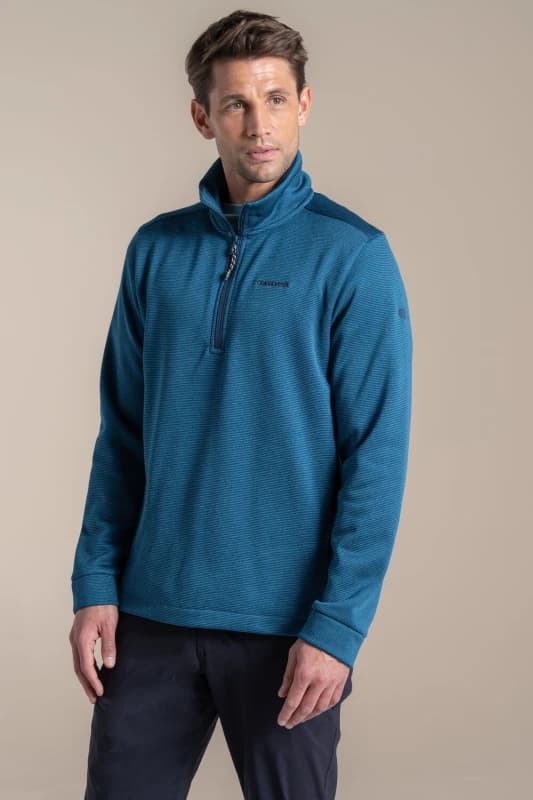 Craghoppers Craghoppers Men Blake Half-Zip Insulating Active Fleece in Blue Size: Small Blue S Male 5063260131070