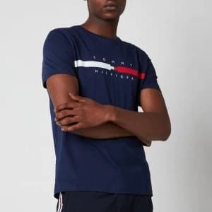 Tommy Hilfiger Mens Global Chest Stripe T-Shirt - Yale Navy - L