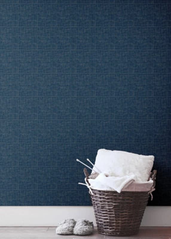 Muriva Blue Texture Fabric Effect Patterned Wallpaper