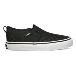 Vans Asher Check Trainers Juniors - Black