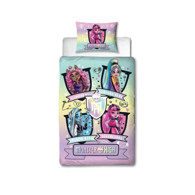 Monster High Fierce Gradient Duvet Cover Set in Purple Size: Single Purple Unisex Single
