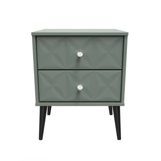 Toledo 2 Drawer Bedside Cabinet In Reed Green (Ready Assembled)