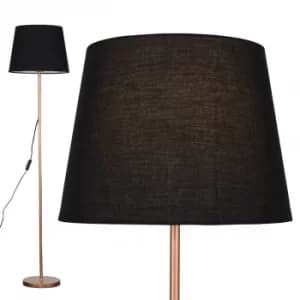 Charlie Copper Floor Lamp with Black Aspen Shade