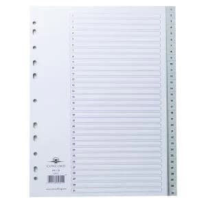 Concord Index 1-31 A4 Polypropylene Grey 62805