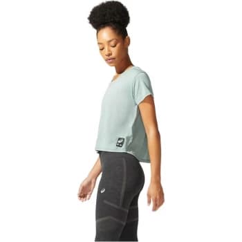 Asics Sakura Cropped Running T-Shirt - Grey