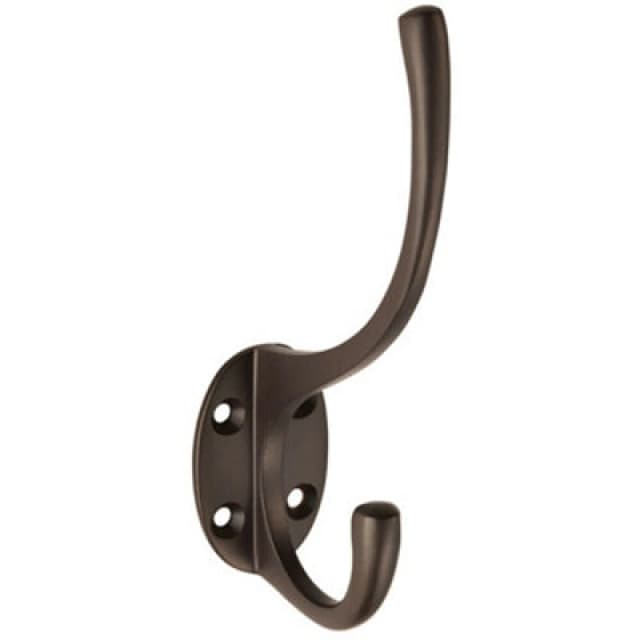 Loops Victorian Hat & Coat Hook on Oval Backplate 64mm Projection Matt Bronze Multi