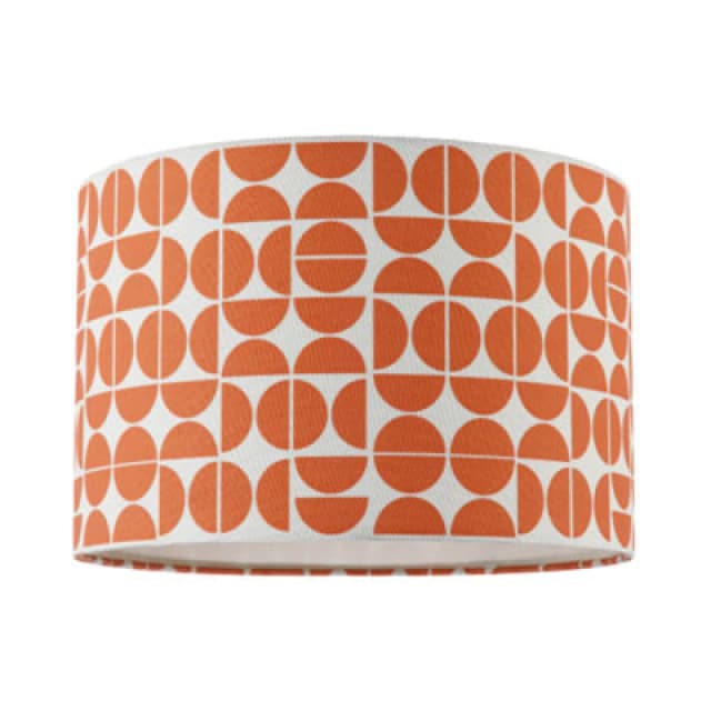 Happy Homewares Modern Orange Geometric Linen Fabric Lamp Shade With Cotton Lining