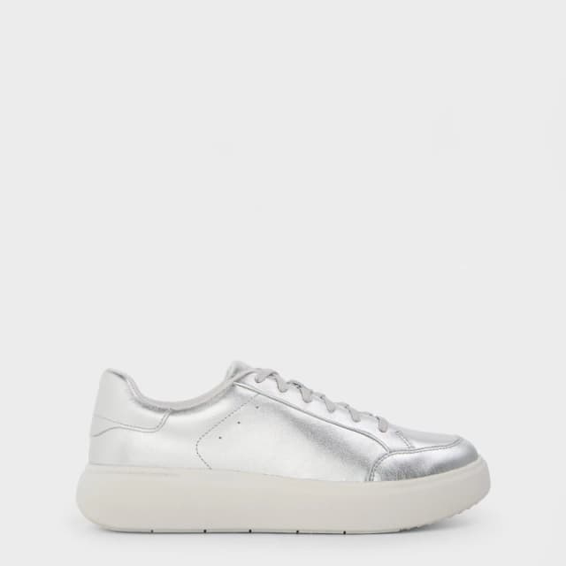 Fitflop Womens Metallic Leather Low-Top Trainers Silver female 3 (36)