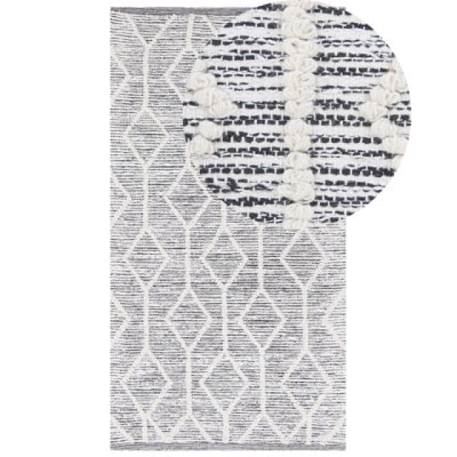 Beliani Rug Edremit Grey 80 X 150 Cm Wool