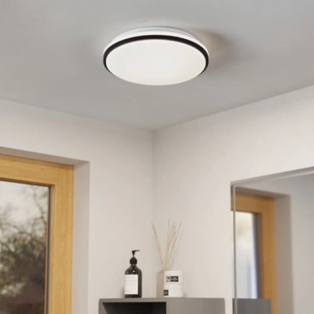 EGLO Eglo Margidore Steel White & Black LED CCT IP54 Wall & Ceiling Light White One Size Unisex 9008606313198