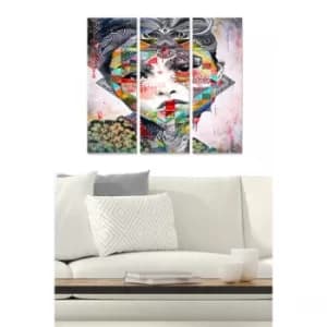 MDF7436501594565 Multicolor Decorative MDF Painting (3 Pieces)