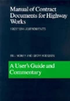 Manual of Contract Documents for Highway Works by Bill Money and Geoff Hodgson Paperback