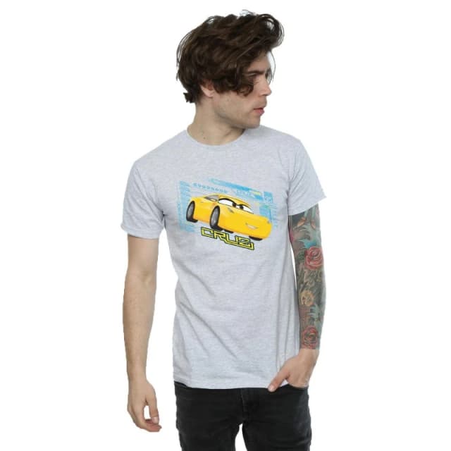 Disney Men Cars Cruz Ramirez T-Shirt in Grey Size: Small Grey S Male 5057245924870