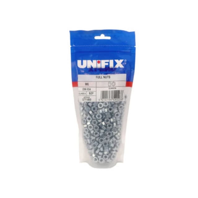 Unifix Class 8 Full Nuts Din 934 Bzp - M6 X 1.00 - Pounffmsz806 000
