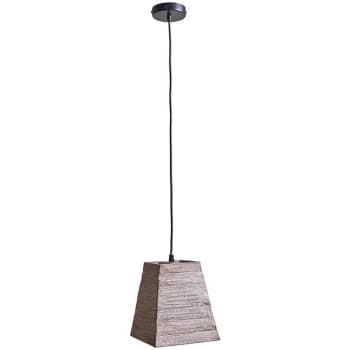 Minisun - Natural Rustic Wood Square Design Ceiling Light Fitting- No Bulb