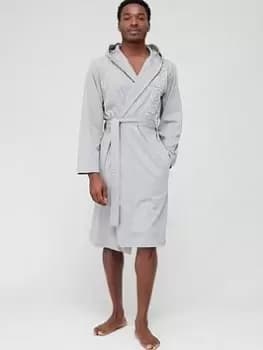 BOSS Bodywear Identify Hooded Robe, Grey, Size L, Men