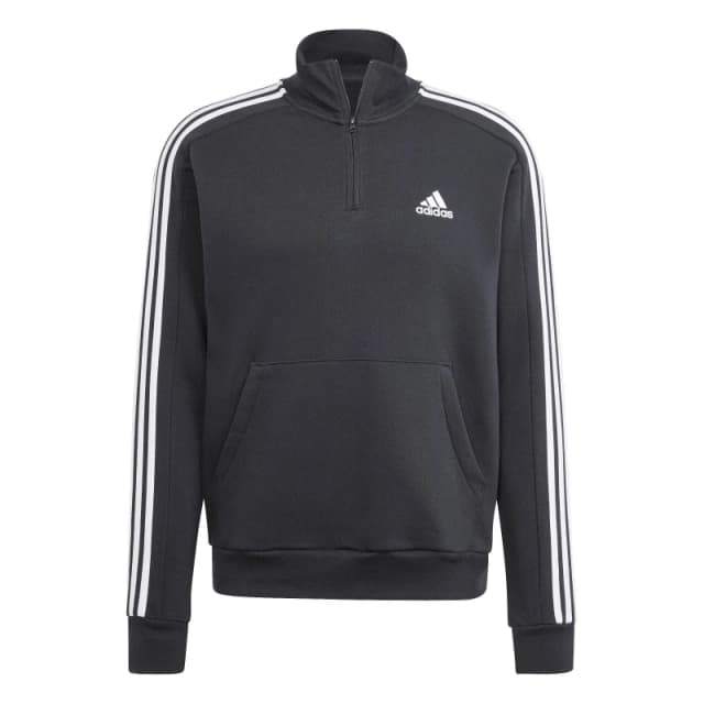 adidas 3 Stripe Zip Top Mens - Black M