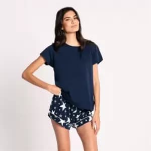 Chelsea Peers Sparkle Star Classic Short Pyjama Set - Blue