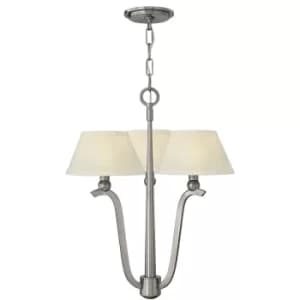 Hinkley Whitney 3 Arm Pendant Light with Shade 3x E14 Brushed Nickel