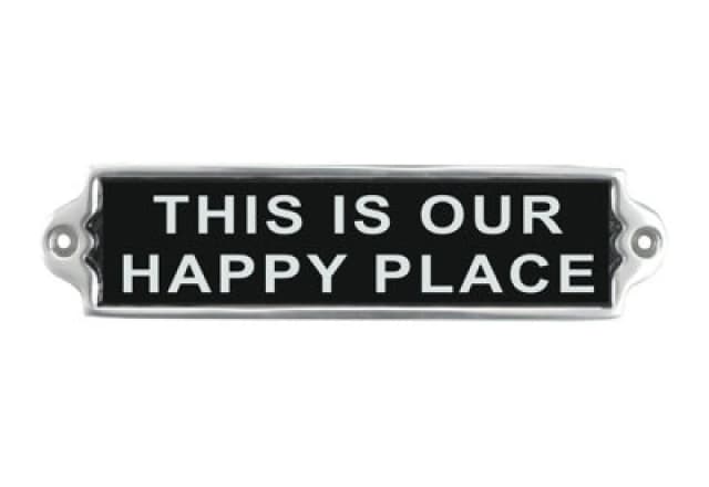Minster "this Is Our Happy Place" Wall Plaque - Aluminium - L1 X W20 X H6 Cm