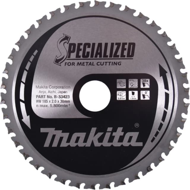 Makita SPECIALIZED Circular Saw Blade for Mild Steel Cutting B-33423 Diameter: 185mm