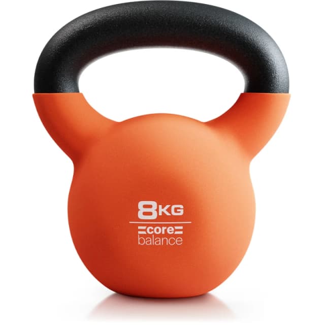 Core Balance Cast Iron Kettlebell Weight Neoprene Coated Home Gym Fitness 4-20kg Orange
