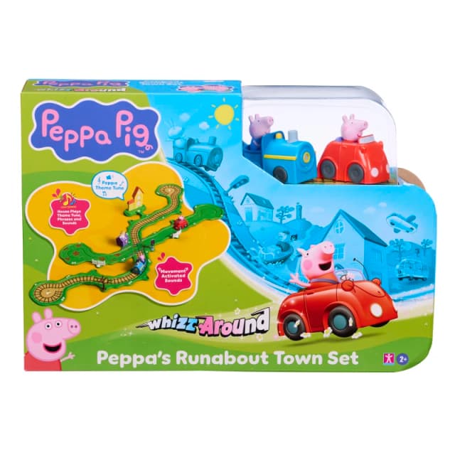 Peppa Pig Whizz Around Peppa's Runabout Town Set Motorised Vehicles Track Toys Pre-school Toys