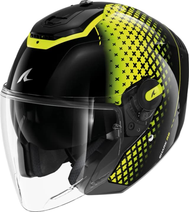 Shark RS Jet Stride Jet Helmet, black-yellow, Size M for Men