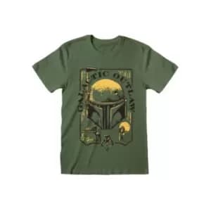 Star Wars Book of Boba Fett - Helmet Unisex Large T-Shirt - Green