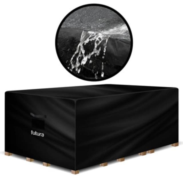 Futura 600D Patio Cover Rectangular 213x132x72cm Weatherproof Outdoor Garden Furniture Cover Black